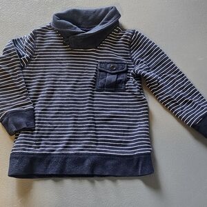 GAP Boys 5T Navy & White Striped Pull Over